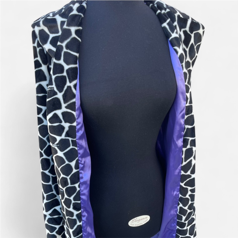 Vintage BEBE Giraffe Animal Print Longline Coat